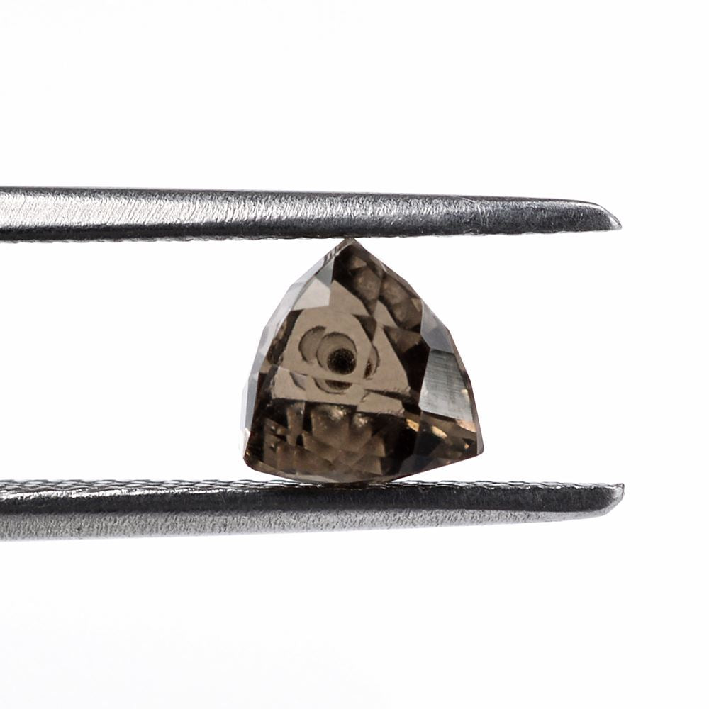 SMOKY QUARTZ TRILLION CHOPASA (HALF DRILL) 6MM 1.31Cts.