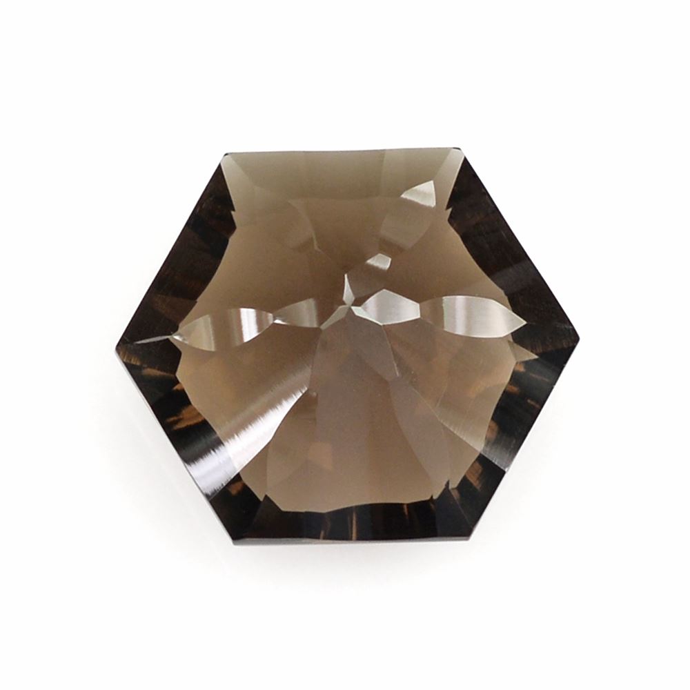 SMOKY QUARTZ CONCAVE SPLENDOR CUT HEXAGON 10MM 5.35Cts.