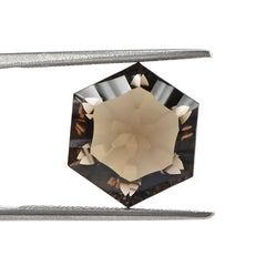 SMOKY QUARTZ CONCAVE SPLENDOR CUT HEXAGON 10MM 5.35Cts.
