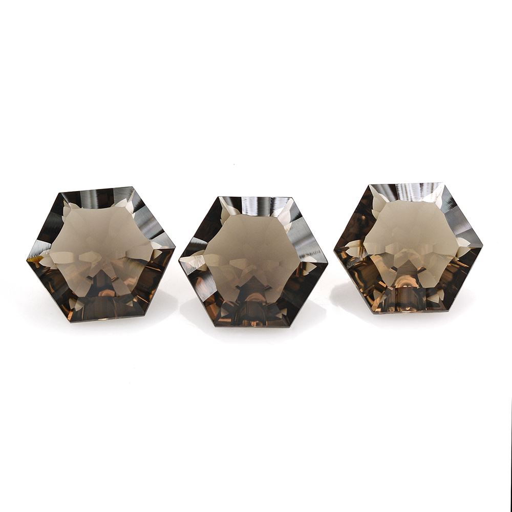 SMOKY QUARTZ CONCAVE SPLENDOR CUT HEXAGON 10MM 5.35Cts.