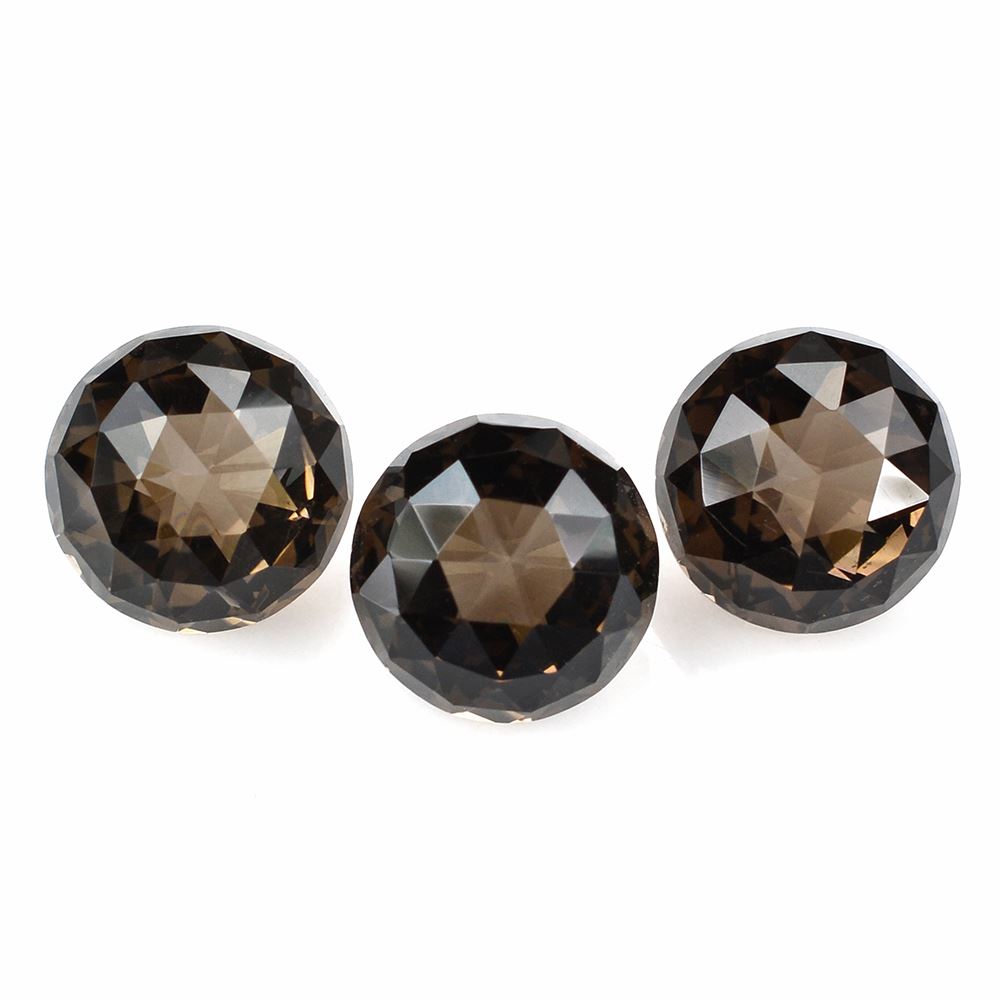 SMOKY QUARTZ ROSE CUT HIGH DOME ROUND 10MM 4.60Cts.