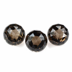 SMOKY QUARTZ ROSE CUT HIGH DOME ROUND 10MM 4.60Cts.