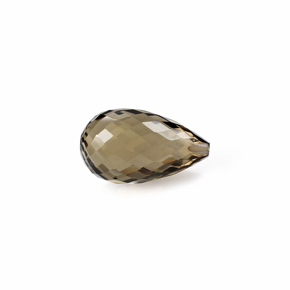 SMOKY QUARTZ FACETED DROPS (HALF DRILL) 14X8MM 6.23Cts.