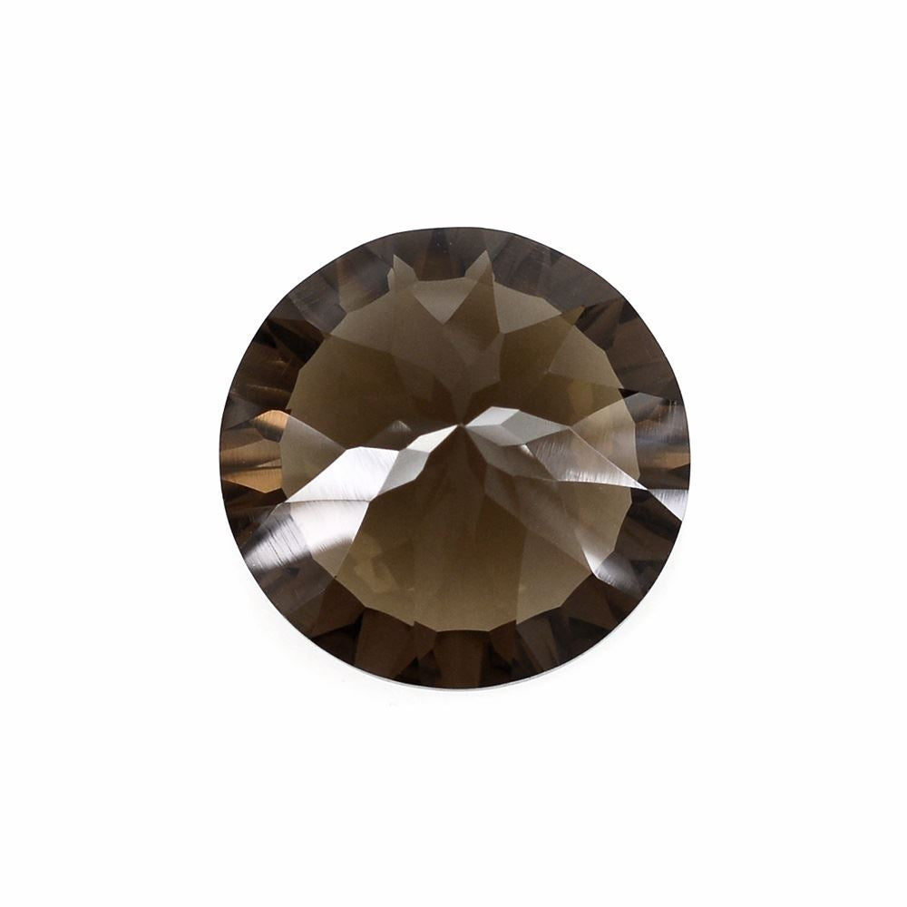 SMOKY QUARTZ CONCAVE CUT ROUND 14MM 7.52Cts.