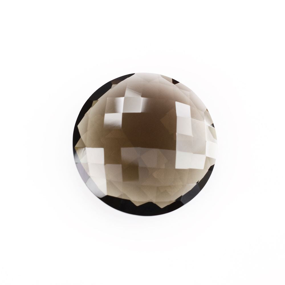 SMOKY QUARTZ BRIOLETTE ROUND 28MM 38.2 Cts.