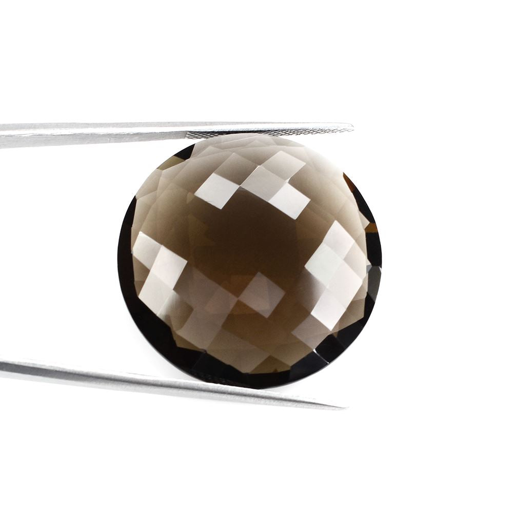 SMOKY QUARTZ BRIOLETTE ROUND 28MM 38.2 Cts.