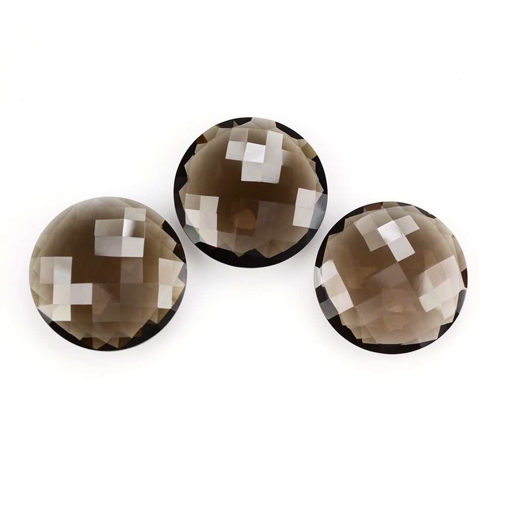SMOKY QUARTZ BRIOLETTE ROUND 28MM 38.2 Cts.