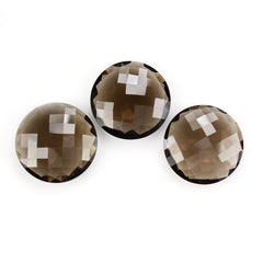 SMOKY QUARTZ BRIOLETTE ROUND 28MM 38.2 Cts.
