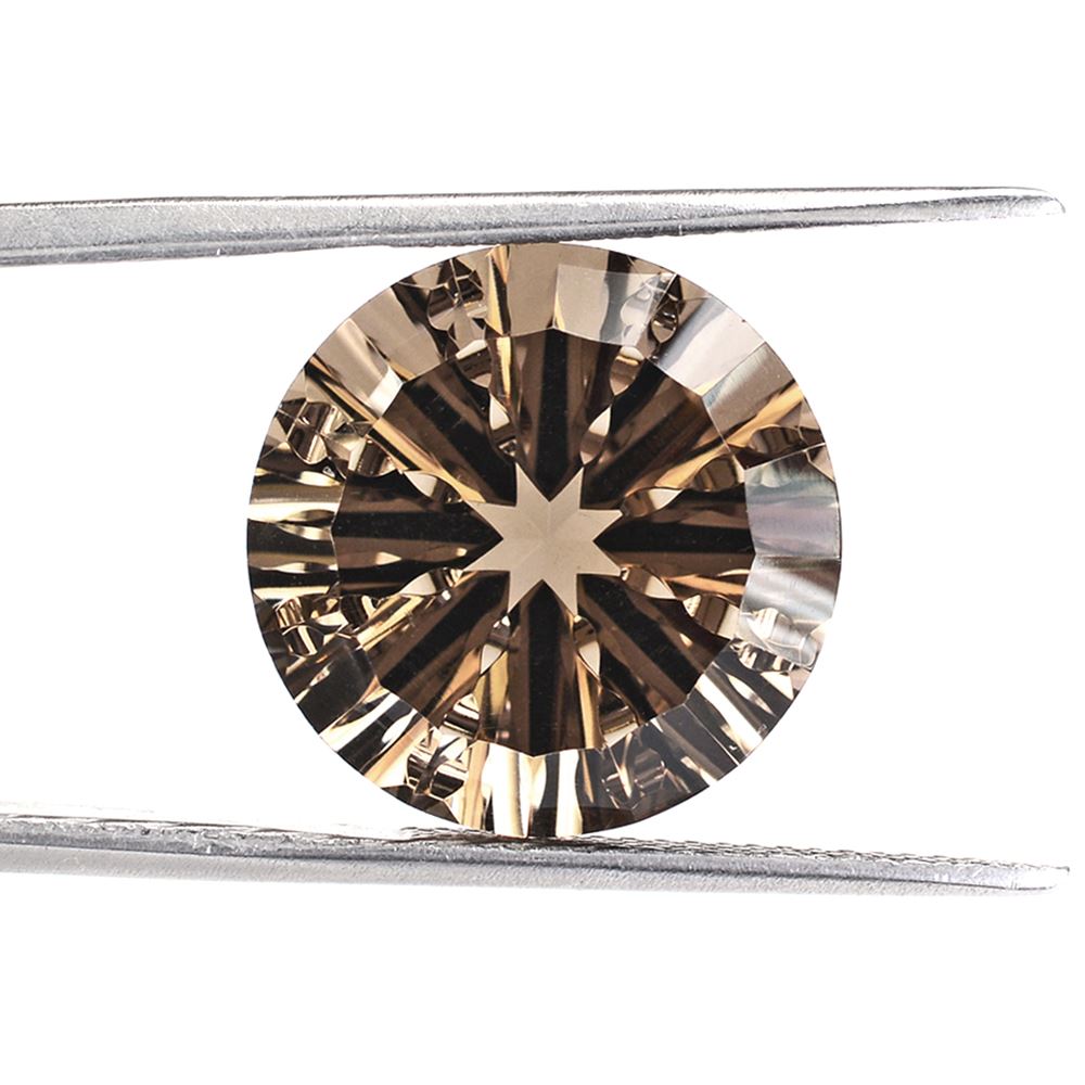 SMOKY QUARTZ CONCAVE SPLENDOR CUT ROUND 16MM 13.15 Cts.