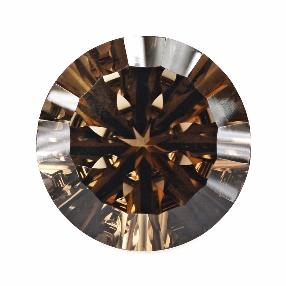 SMOKY QUARTZ CONCAVE SPLENDOR CUT ROUND 16MM 13.48 Cts.