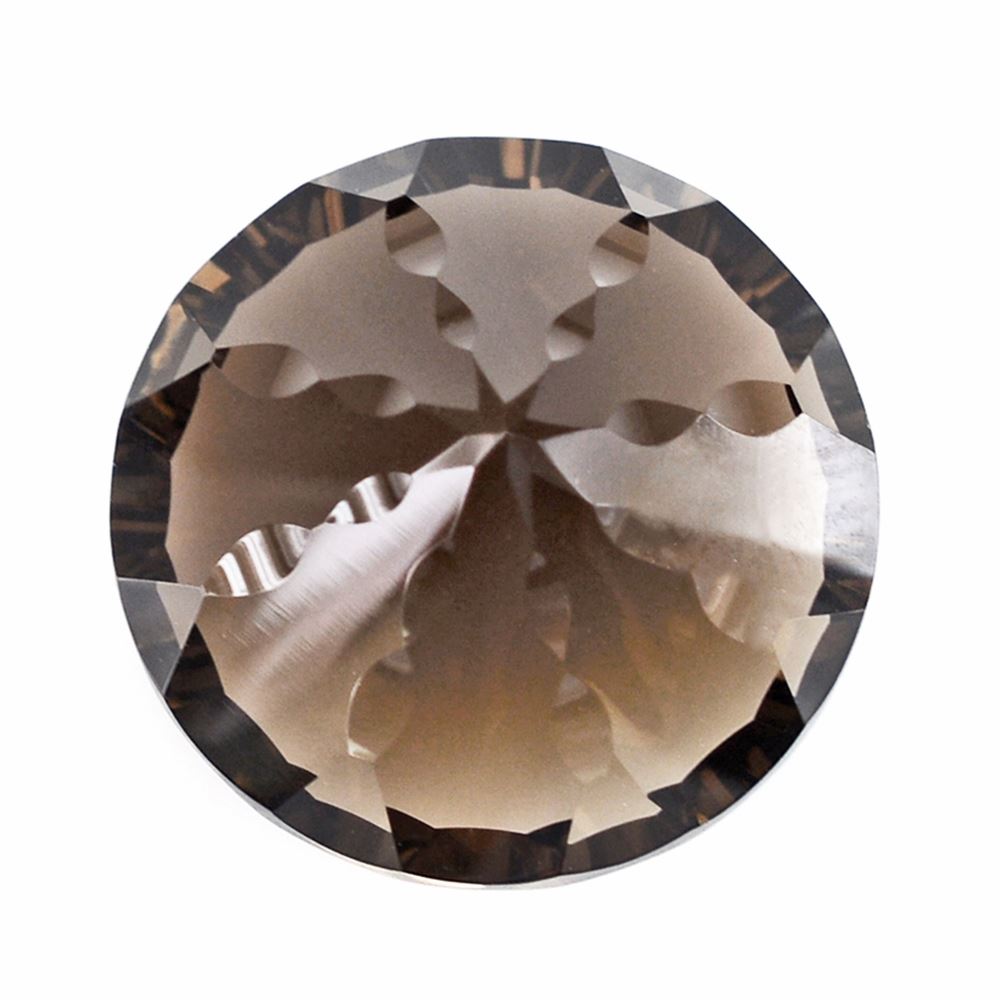 SMOKY QUARTZ CONCAVE SPLENDOR CUT ROUND 16MM 13.48 Cts.