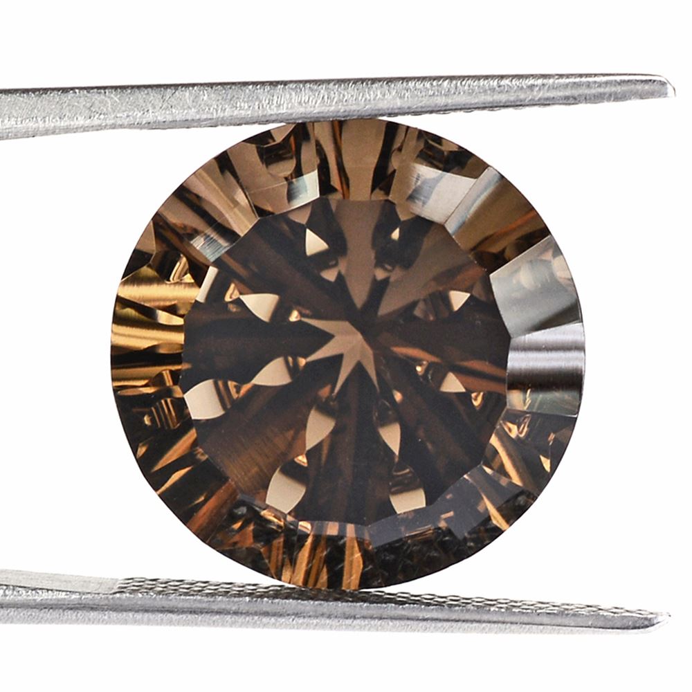 SMOKY QUARTZ CONCAVE SPLENDOR CUT ROUND 16MM 13.48 Cts.