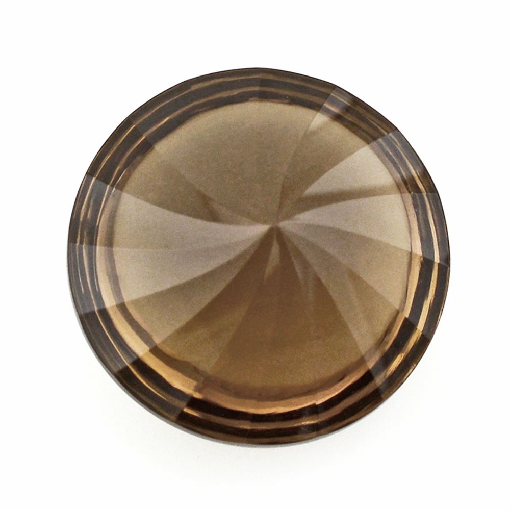 SMOKY QUARTZ BUFFTOP ROUND WITH TWISTED CONCAVE 15MM 11.90 Cts.