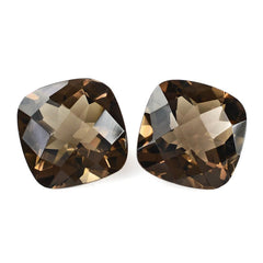 SMOKY QUARTZ CHECKER CUT CUSHION 10MM 3.73 Cts.