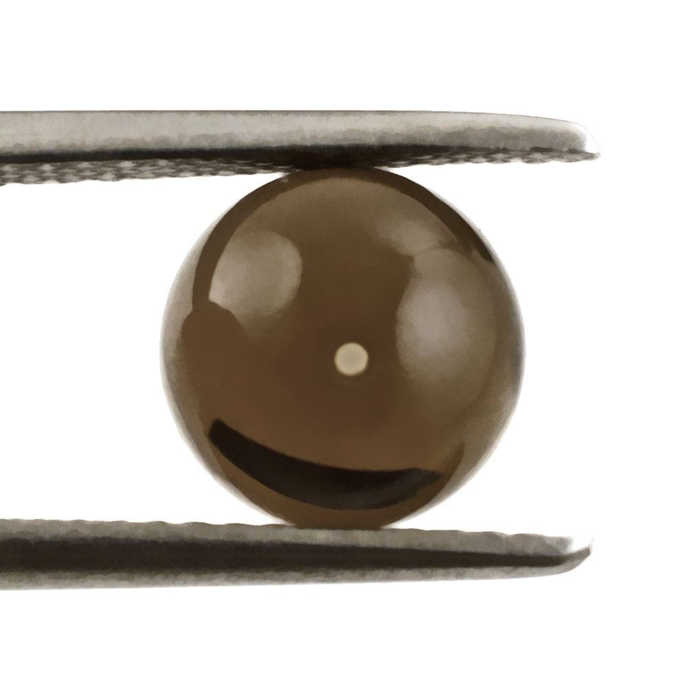 SMOKY QUARTZ PLAIN BALLS (DARK) (HALF DRILL) 8MM 3.59 Cts.