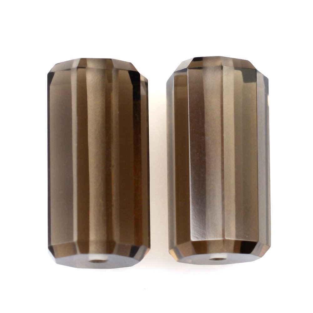 SMOKY QUARTZ STEP CUT BARREL (FULL DRILL 1MM) 14.50X7.20MM 8.00 Cts.
