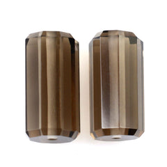 SMOKY QUARTZ STEP CUT BARREL (FULL DRILL 1MM) 14.50X7.20MM 8.00 Cts.
