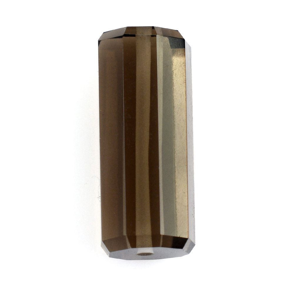 SMOKY QUARTZ STEP CUT BARREL (FULL DRILL 1MM) (SI) 20X8MM 13.63 Cts.