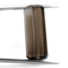 SMOKY QUARTZ STEP CUT BARREL (FULL DRILL 1MM) (SI) 20X8MM 13.63 Cts.