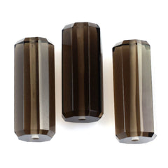 SMOKY QUARTZ STEP CUT BARREL (FULL DRILL 1MM) (SI) 20X8MM 13.63 Cts.