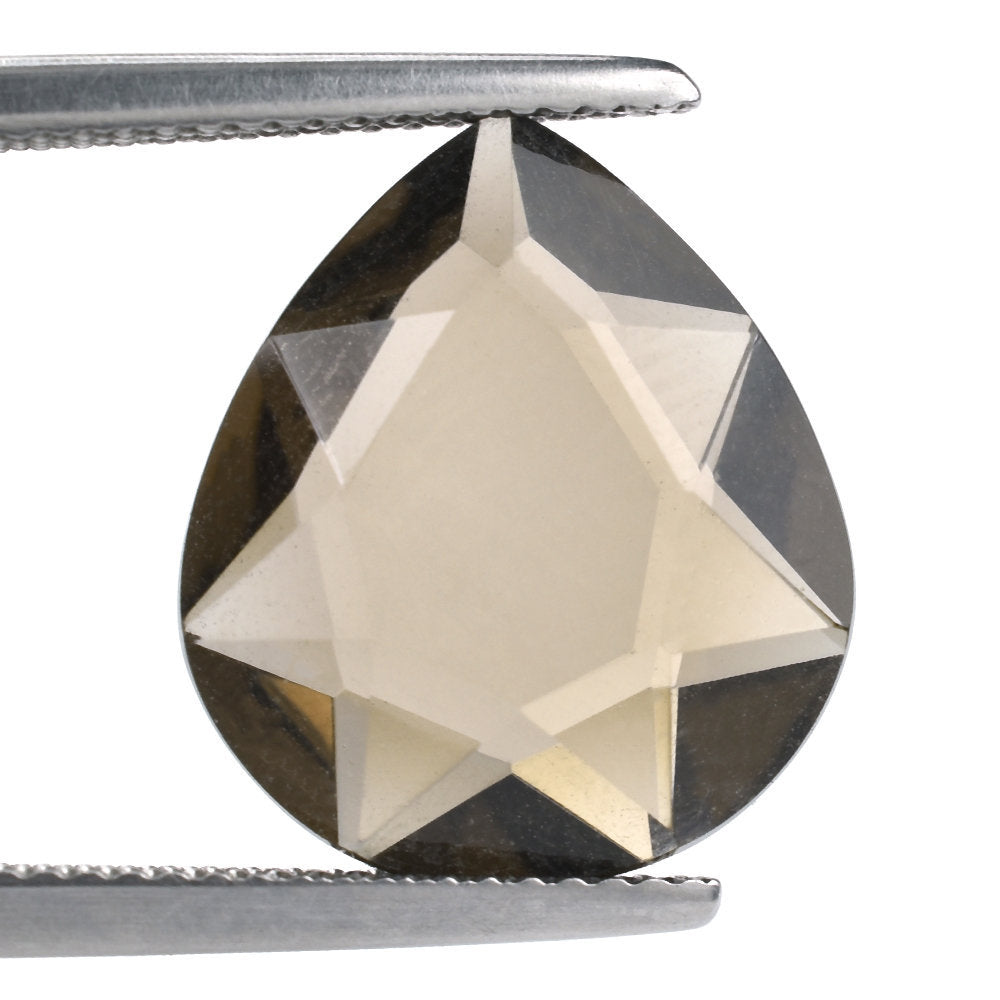 SMOKY QUARTZ BOTH SIDE TABLE CUT PEAR 16X14MM 7.82 Cts.