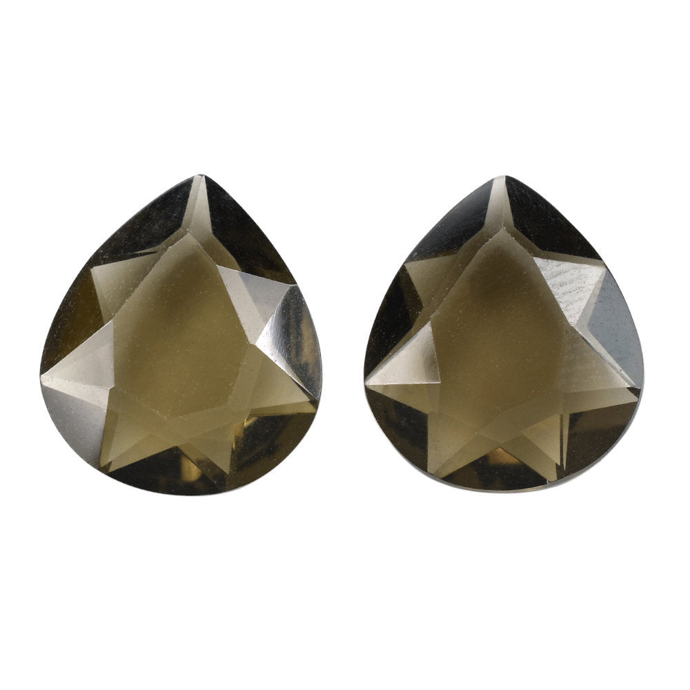 SMOKY QUARTZ BOTH SIDE TABLE CUT PEAR 16X14MM 7.82 Cts.