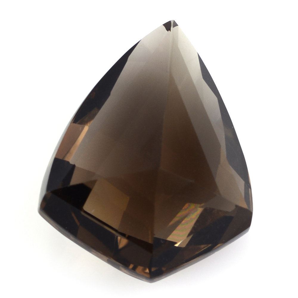 SMOKY QUARTZ (PALE) FACETED SHIELD (MEDIUM) 16X13MM 9.25 Cts.