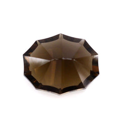 SMOKY QUARTZ CONCAVE NINETY CUT OVAL (DES#51) 11X9MM 2.43 Cts.