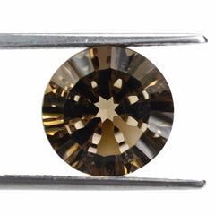 SMOKY QUARTZ CONCAVE SPLENDOR CUT ROUND (DES#75) 12MM 5.60 Cts.