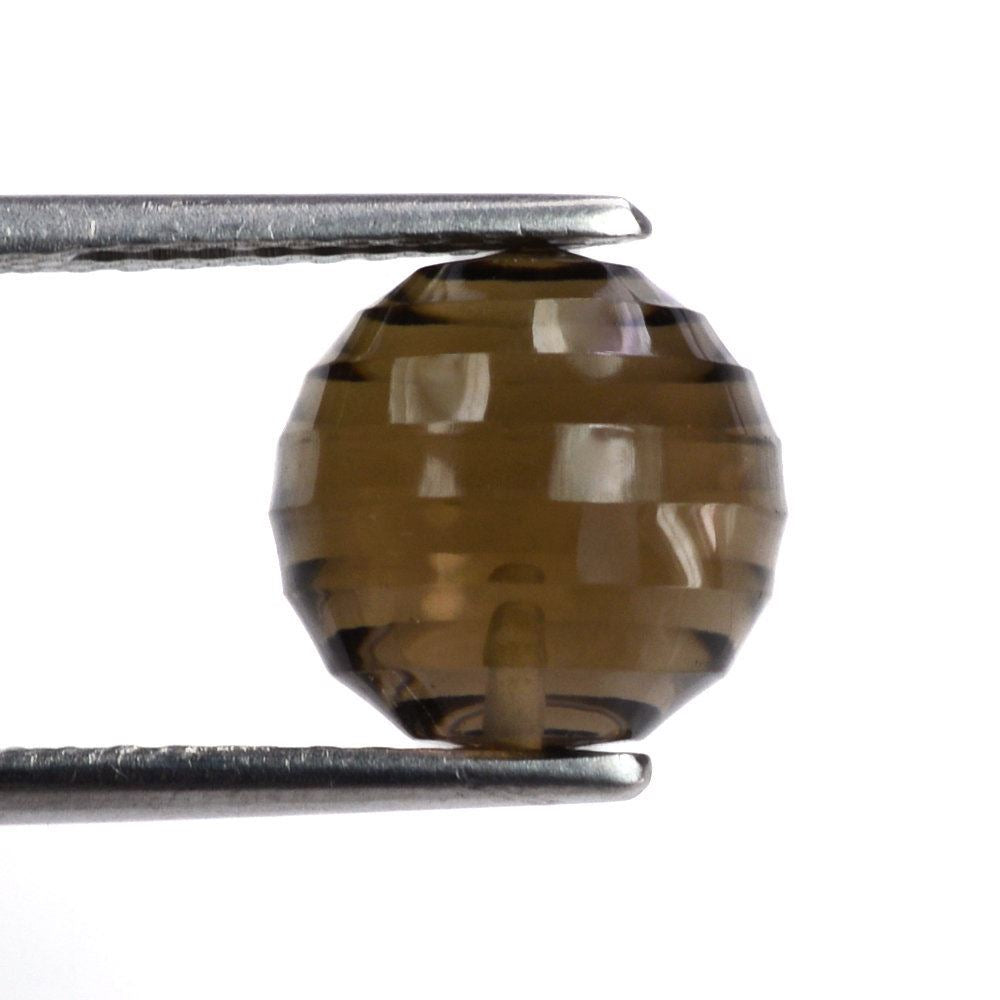 SMOKY QUARTZ CONCAVE BALL (HALF DRILL) (DES#136) 10MM 7.24 Cts.