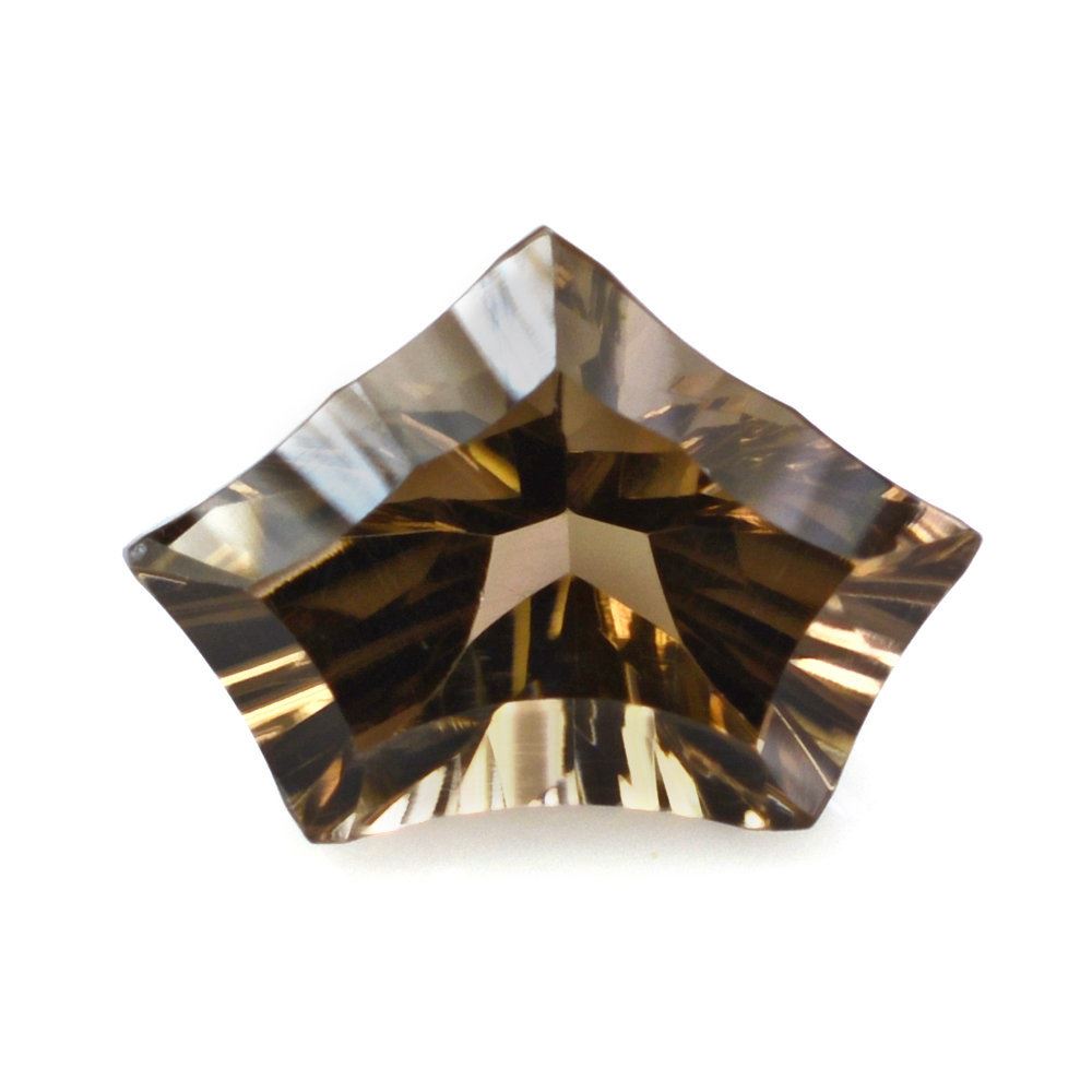 SMOKY QUARTZ CONCAVE CUT PENTAGON (DES#8) 14X10MM 4.00 Cts.