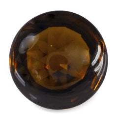 SMOKY QUARTZ BUFFTOP CONCAVE STEP CUT BACK ROUND (DES#47) 15MM 10.95 Cts.