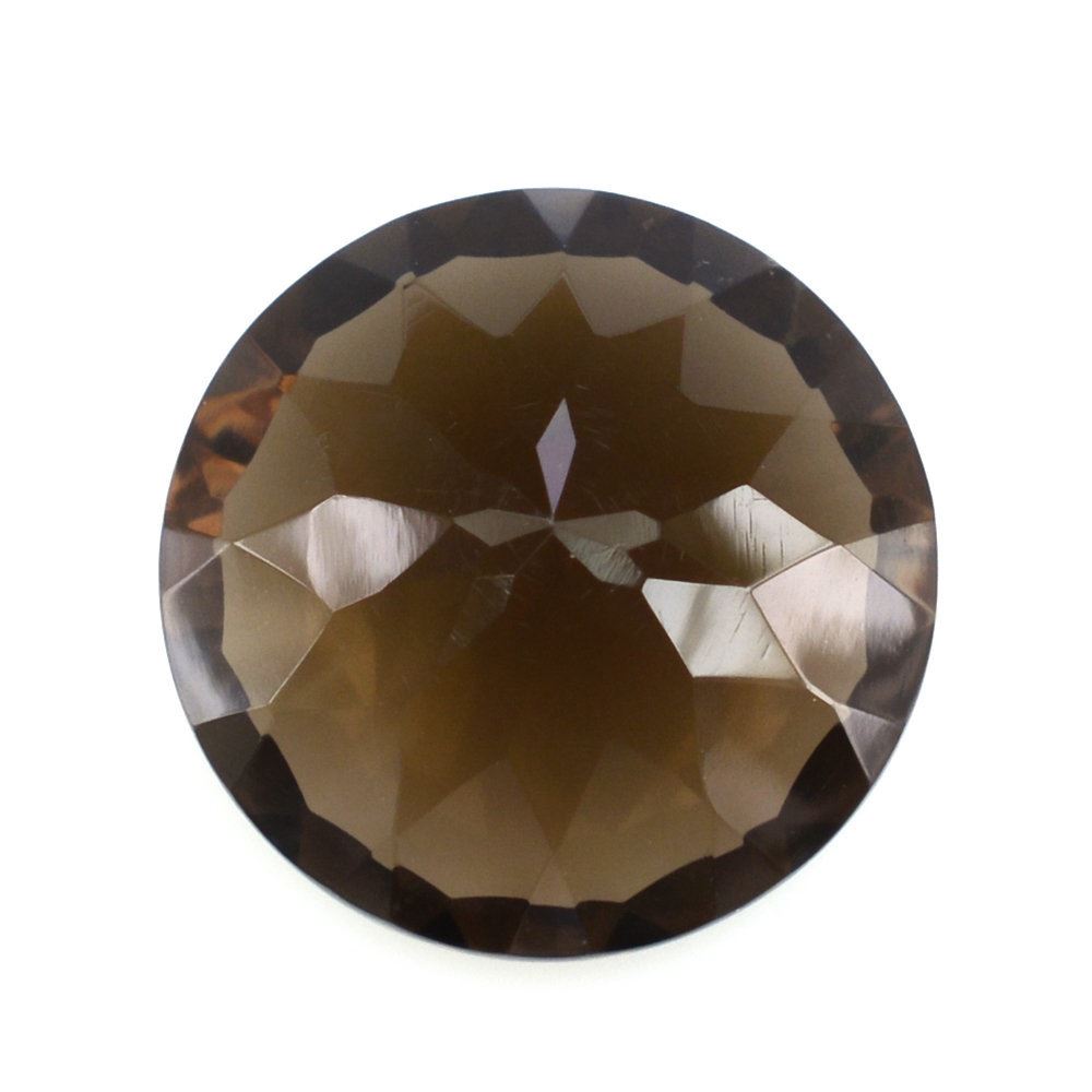 SMOKY QUARTZ CONCAVE CUT ROUND (DES#45) 12MM 5.76 Cts.