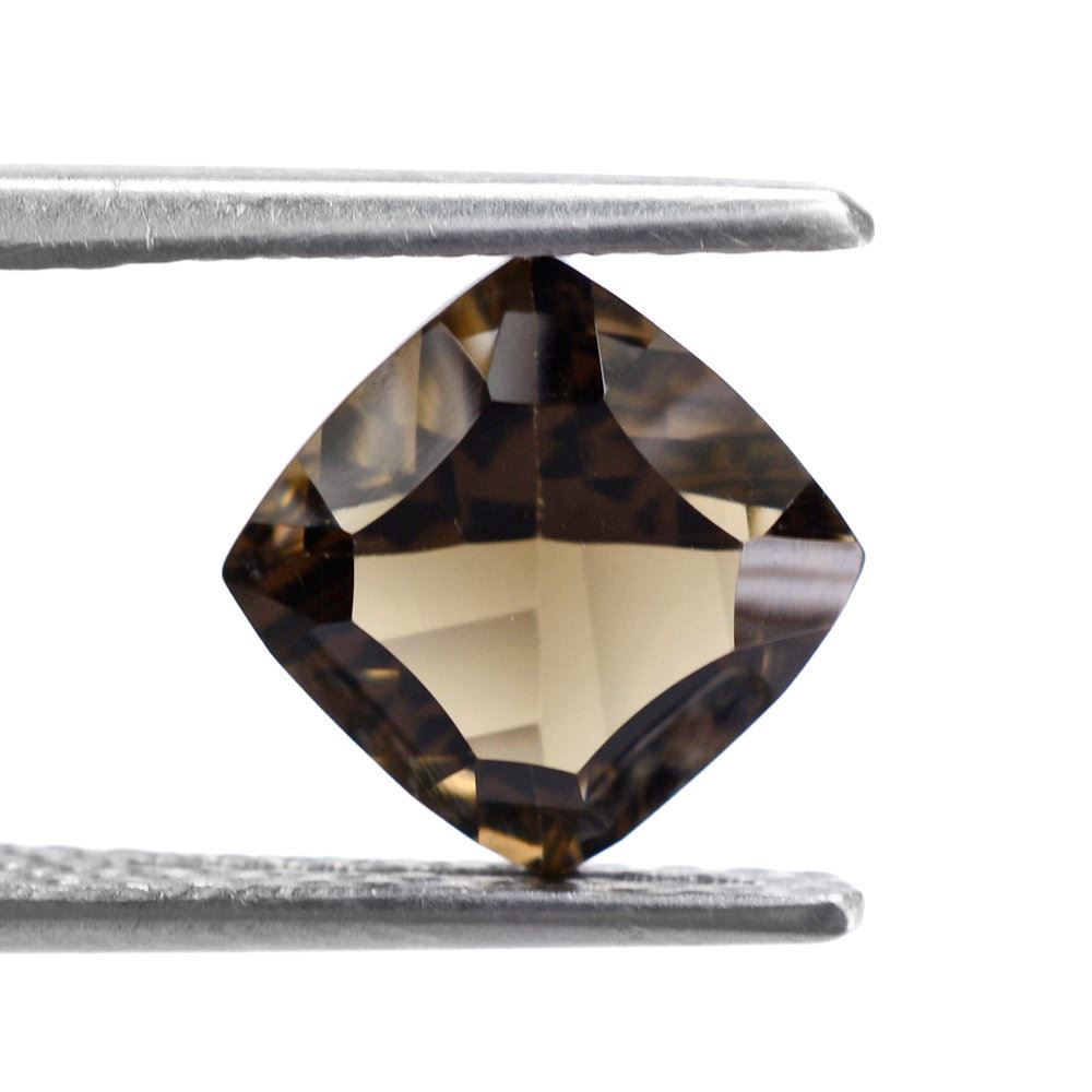 SMOKY QUARTZ LONG STEP CONCAVE CUSHION (DES#88) 8MM 2.03 Cts.