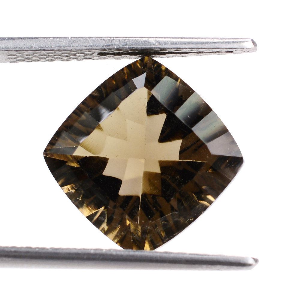 SMOKY QUARTZ CONCAVE CUT CUSHION (DES#72) 12MM 6.90 Cts.