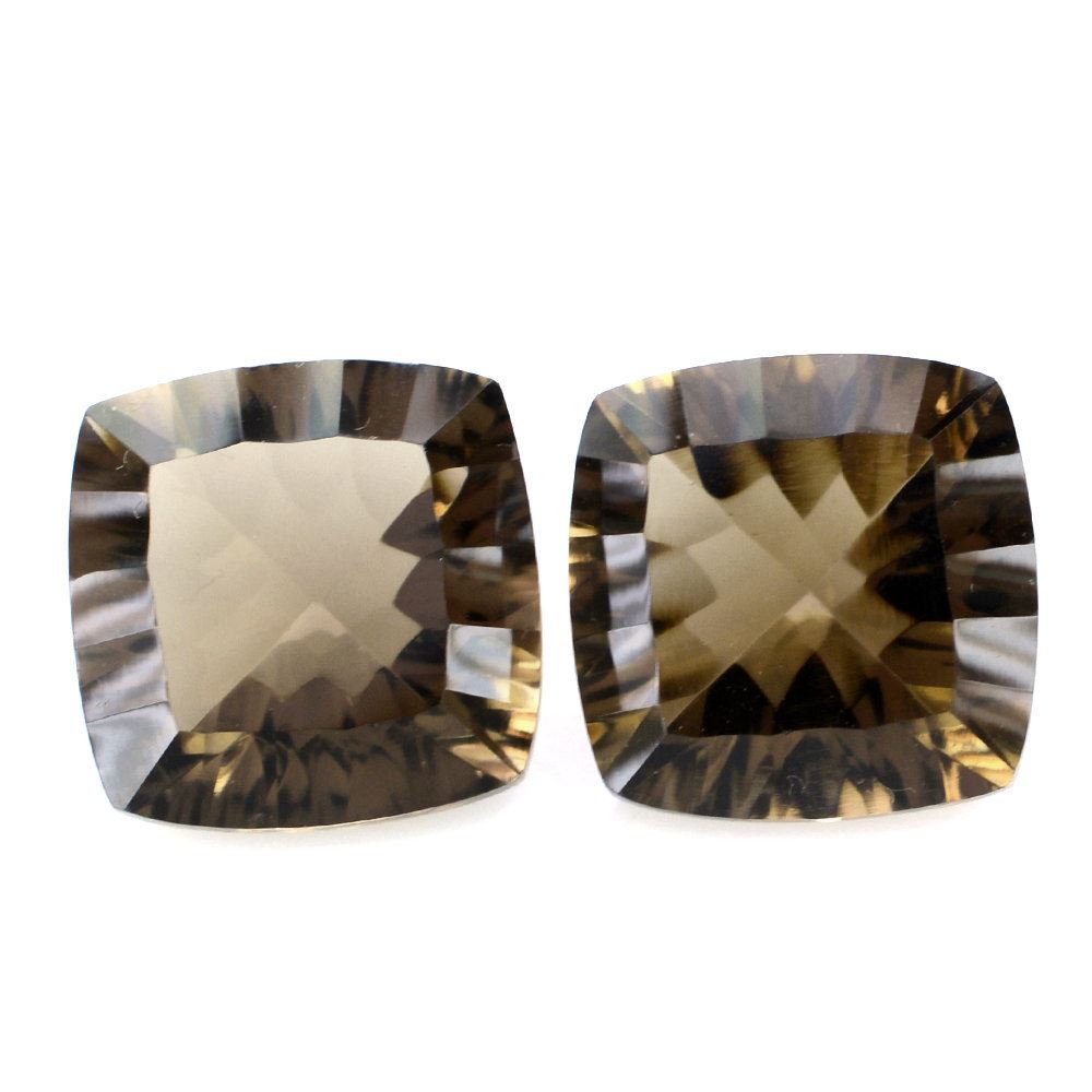 SMOKY QUARTZ CONCAVE CUT CUSHION (DES#72) 12MM 6.90 Cts.