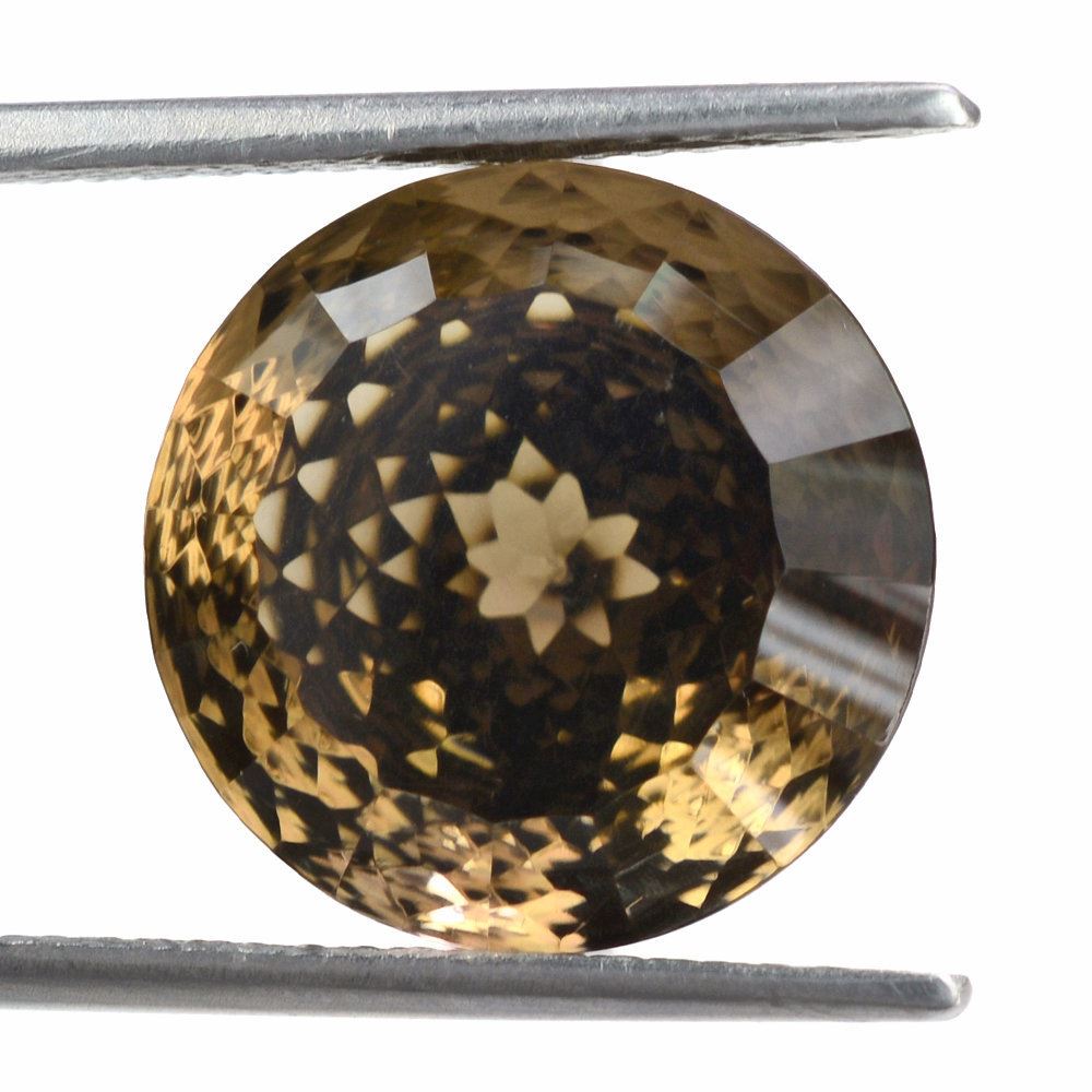 SMOKY QUARTZ NIRVANA CUT ROUND (DES#81) 15MM 11.65 Cts.