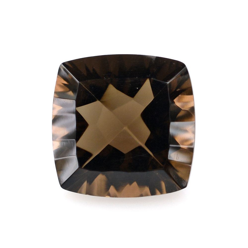 SMOKY QUARTZ CONCAVE CUT CUSHION (DES#71) 9MM 2.85 Cts.
