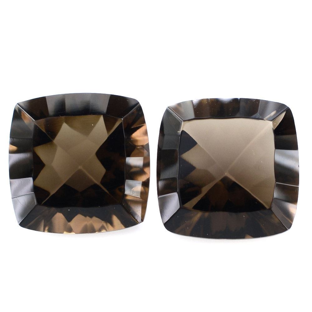 SMOKY QUARTZ CONCAVE CUT CUSHION (DES#71) 9MM 2.85 Cts.