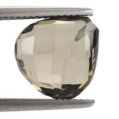 SMOKY QUARTZ BRIOLETTE HEART (HALF DRILL) 12MM 6.59 Cts.