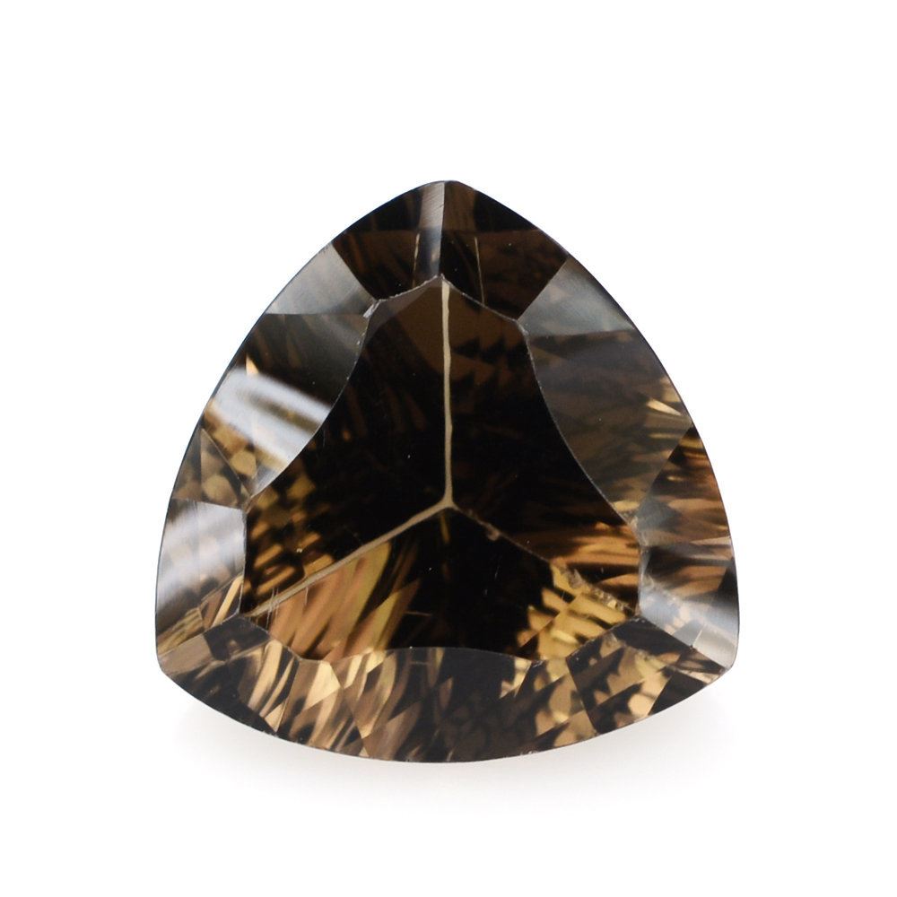 SMOKY QUARTZ LONG STEP CONCAVE TRILLION (DES#85) 12MM 5.38 Cts.