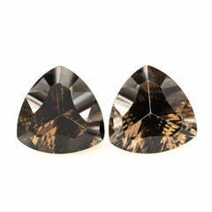 SMOKY QUARTZ LONG STEP CONCAVE TRILLION (DES#85) 12MM 5.38 Cts.