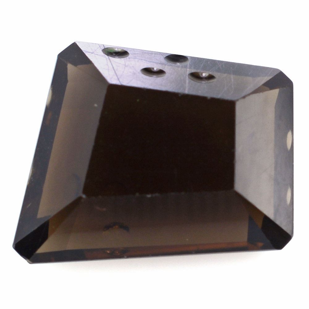 SMOKY QUARTZ CUT CHEESE (DES#59) 18.50X16X15.50X12.50MM 16.11 Cts.