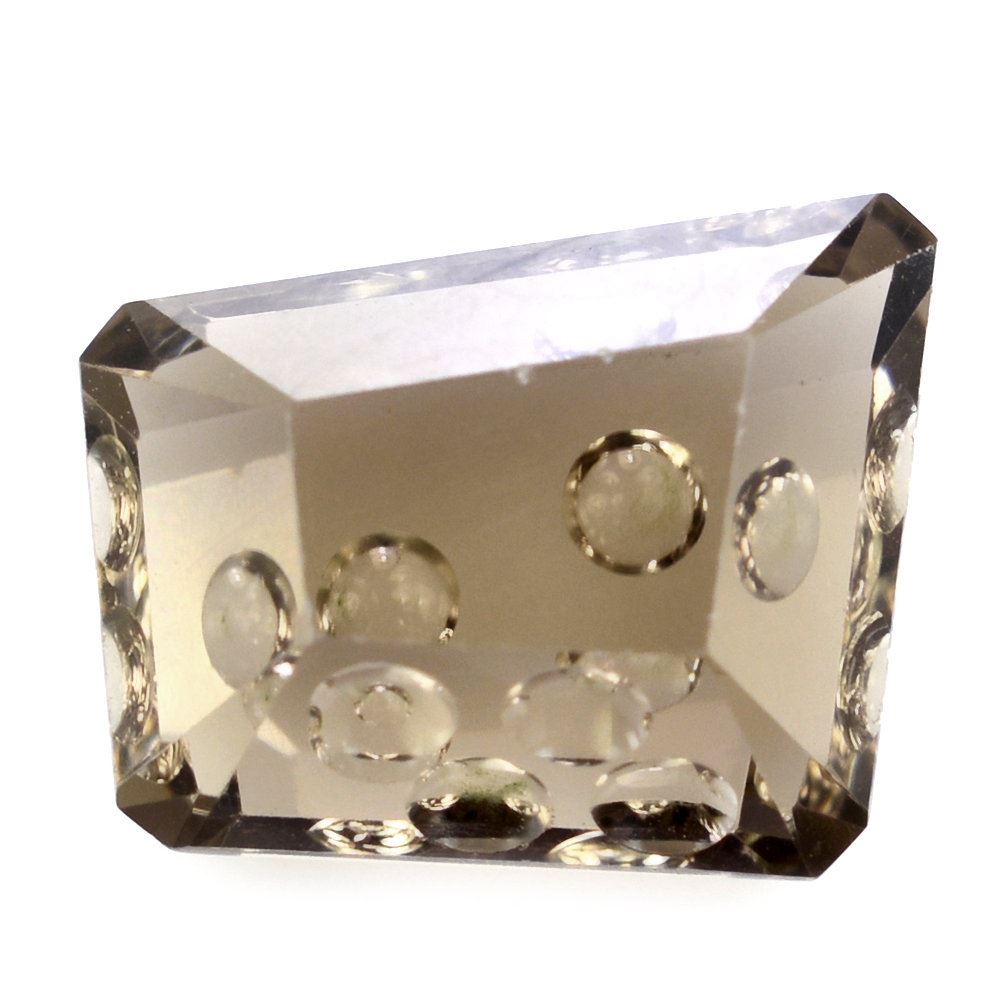 SMOKY QUARTZ CUT CHEESE (DES#59) 15X13X12.50X10MM 8.35 Cts.