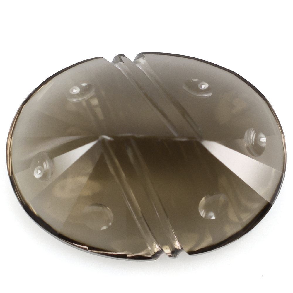 SMOKY QUARTZ FLAT BUFFTOP SUPPER BUBBLE OVAL (DES#115) 20X15MM 15.13 Cts.