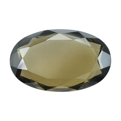 SMOKY QUARTZ BOTH SIDE TABLE CUT OVAL 24X15MM 18.40 Cts.