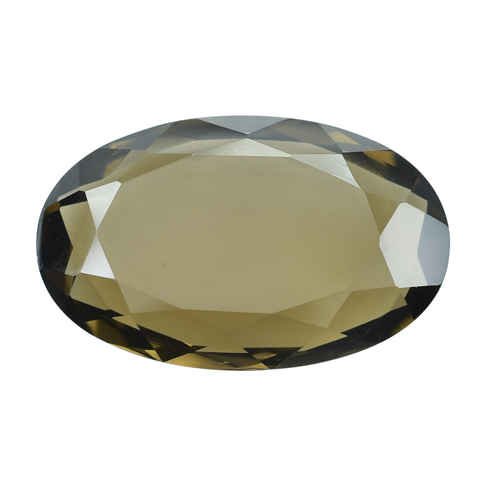 SMOKY QUARTZ BOTH SIDE TABLE CUT OVAL 24X15MM 18.40 Cts.