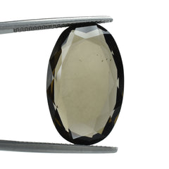 SMOKY QUARTZ BOTH SIDE TABLE CUT OVAL 24X15MM 18.40 Cts.
