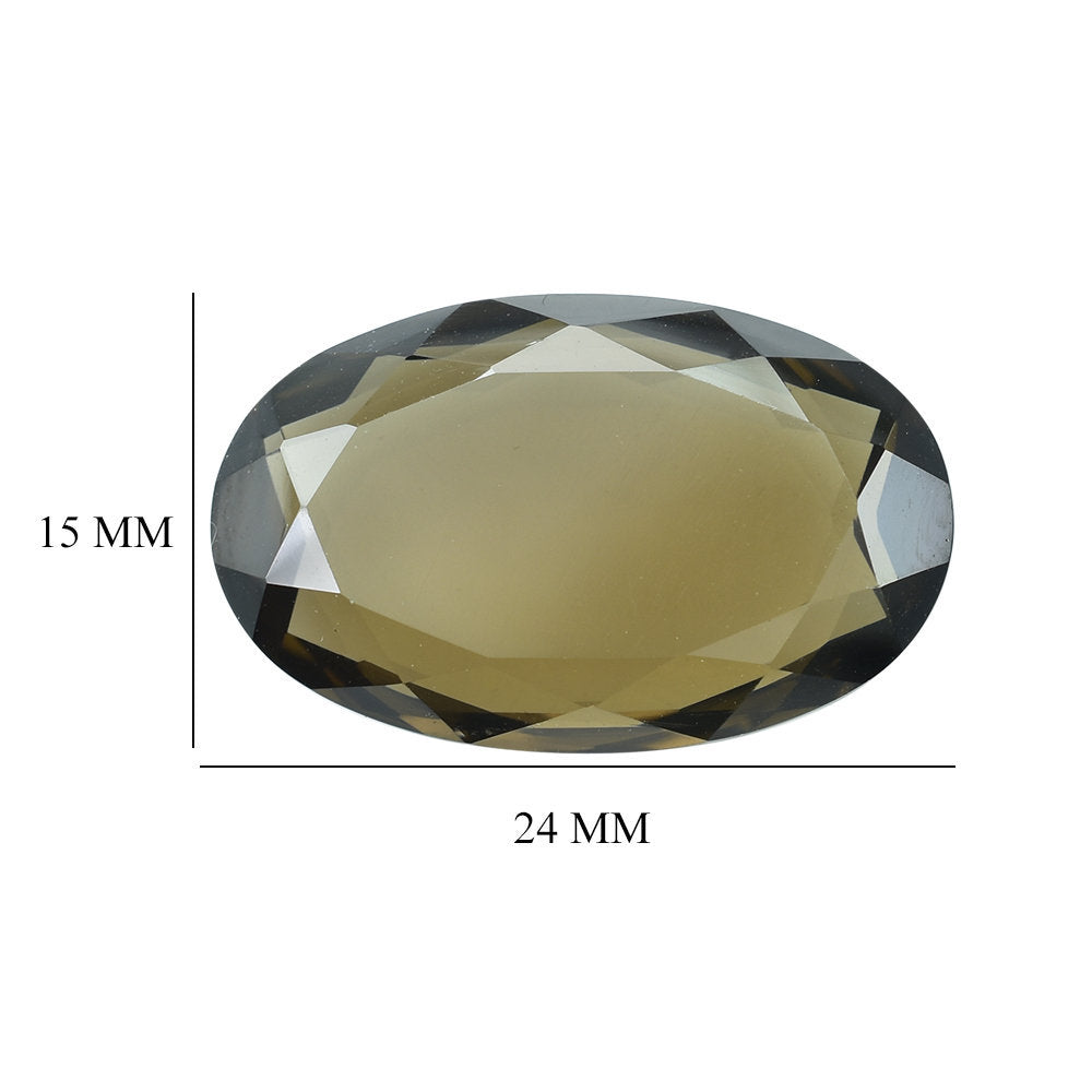 SMOKY QUARTZ BOTH SIDE TABLE CUT OVAL 24X15MM 18.40 Cts.