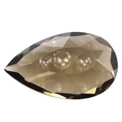 SMOKY QUARTZ SUPPER BUBBLE PEAR (DES#123) 20X12MM 9.61 Cts.